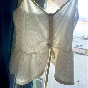 Drawstring White Crop Top